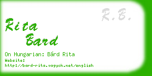 rita bard business card