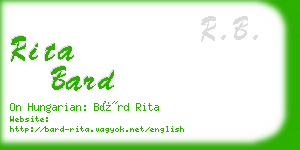 rita bard business card